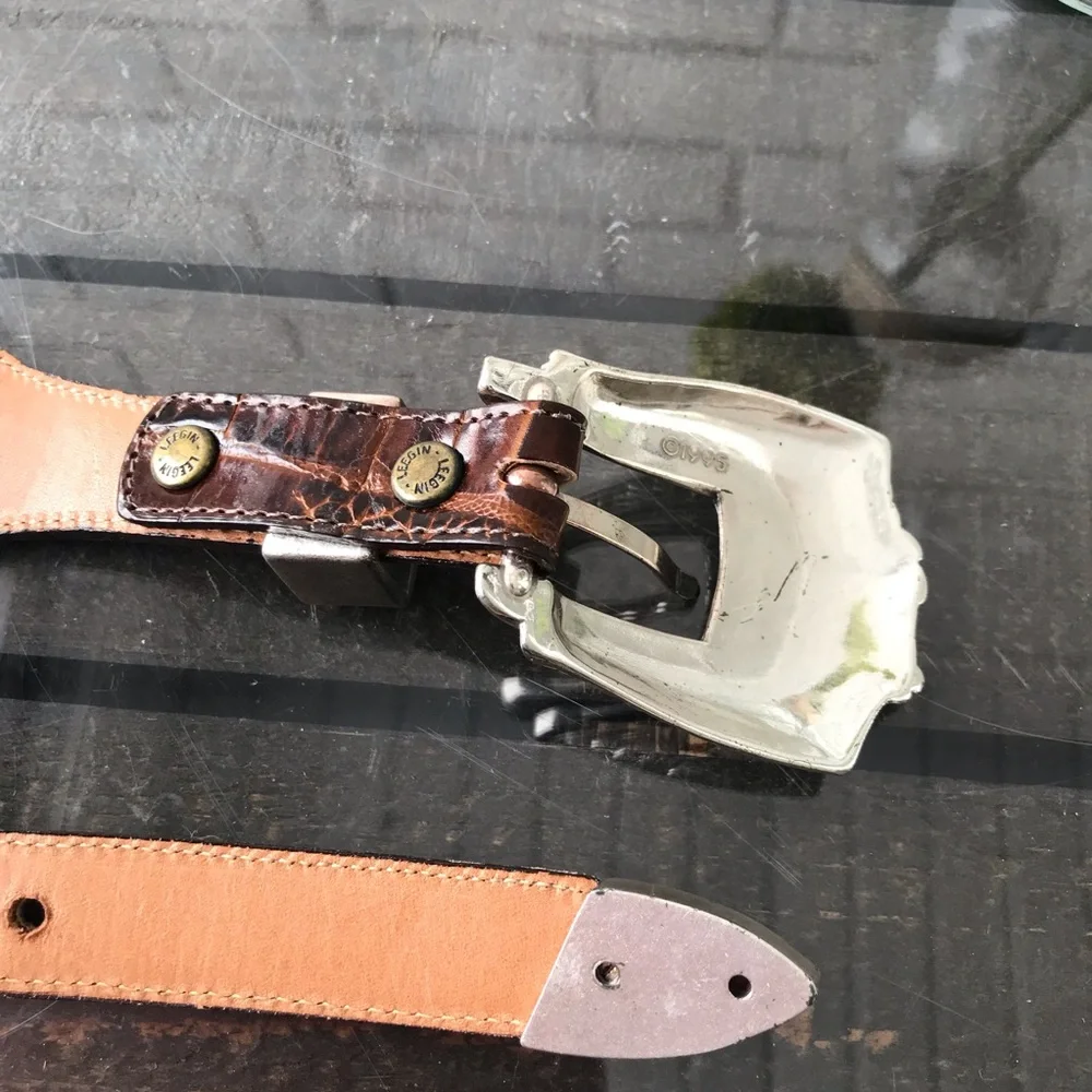 Onyx Men’s Brown Crocodile Western Belt Size 28